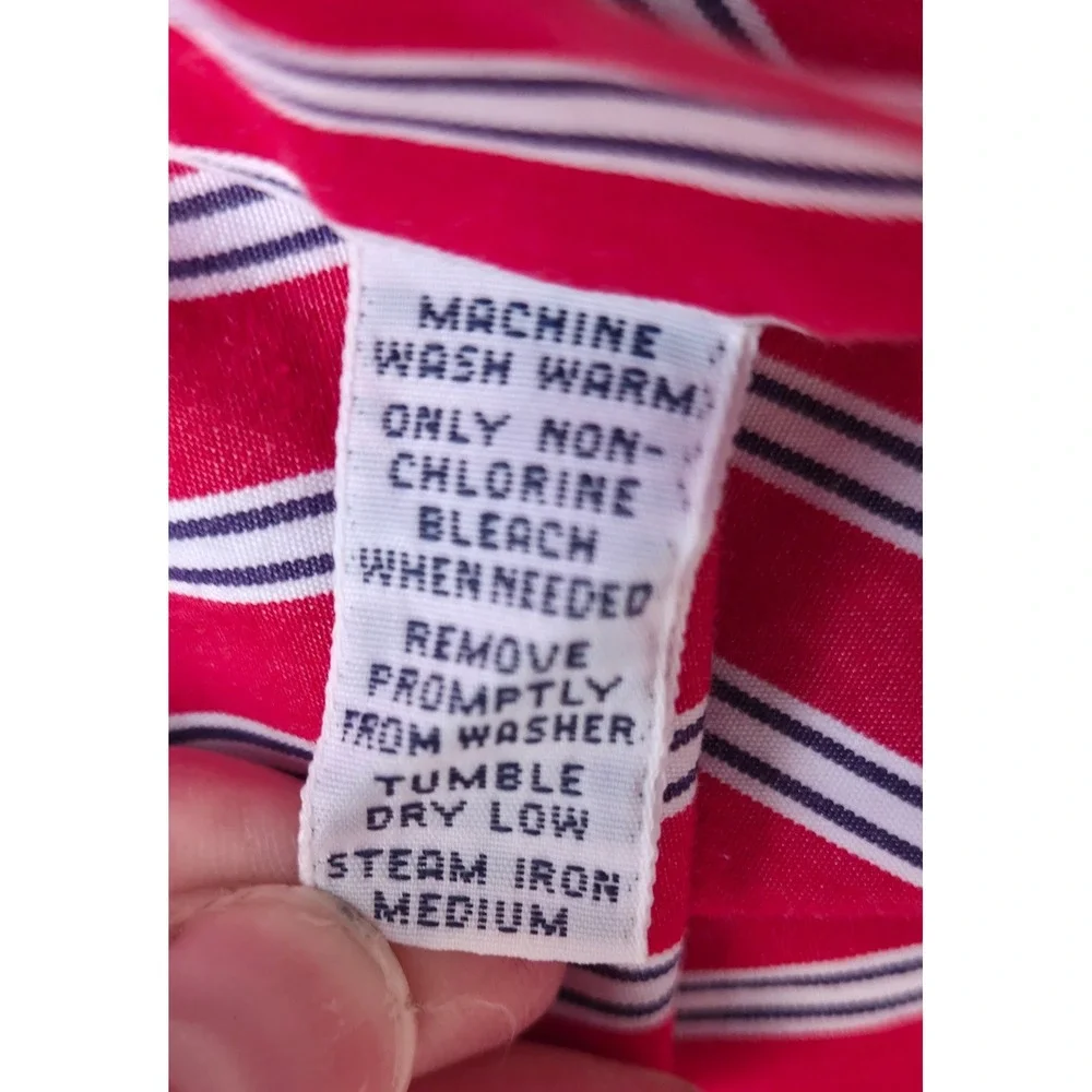 Ralph Lauren Mens Blake Button Down Shirt XL Red White Blue Striped Cotton